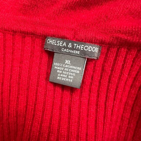 Chelsea & Theodore Red Cashmere Cardigan - Picture 3 of 5